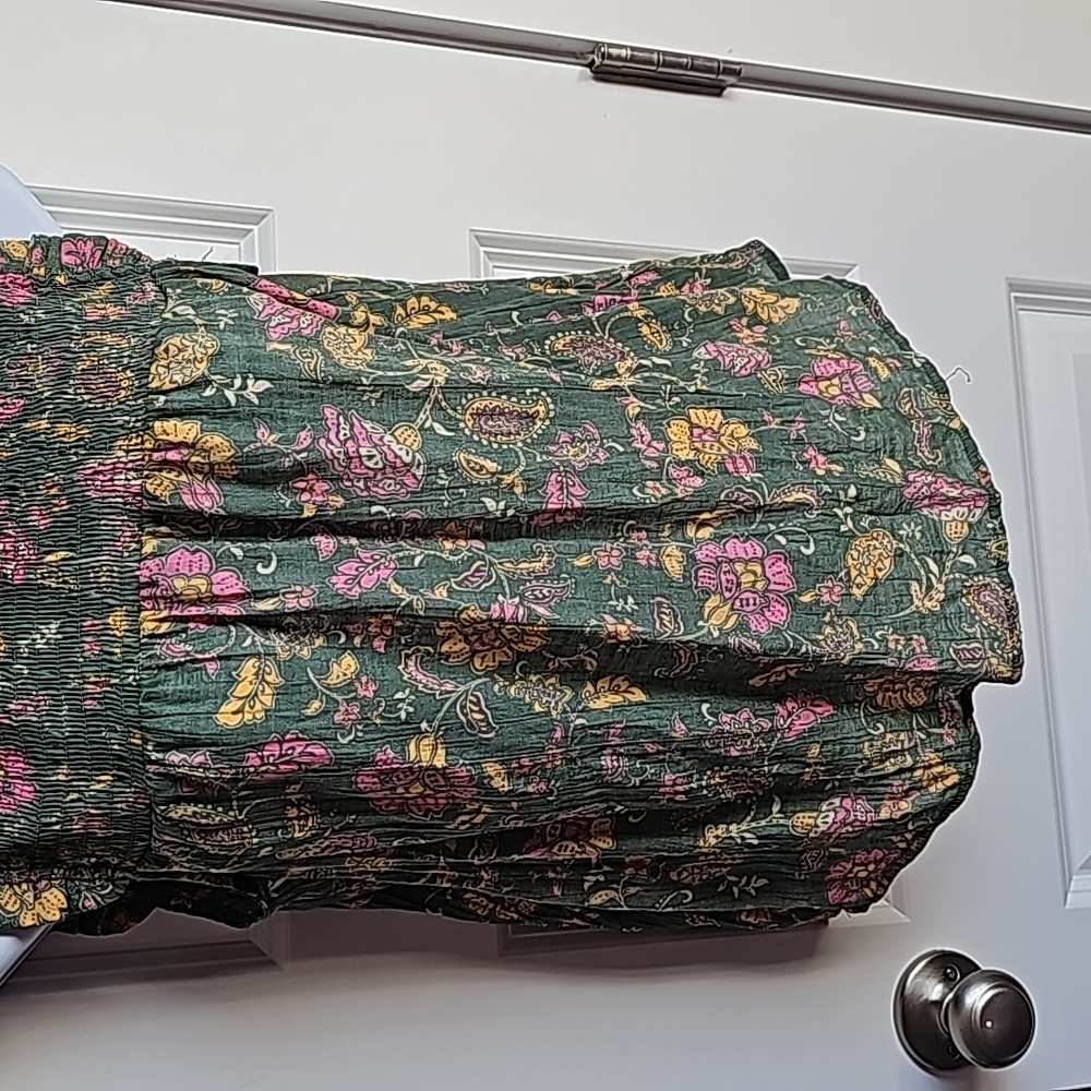 Nanette Lepore Sage Prairie Green Ruffled Smock Blouse in Women's Size Small EUC - Picture 4 of 9